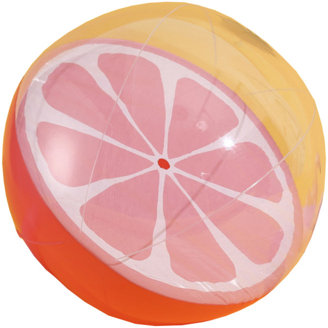 미동마켓 투명 과일 동물 비치볼, 35cm, 오렌지, 1개