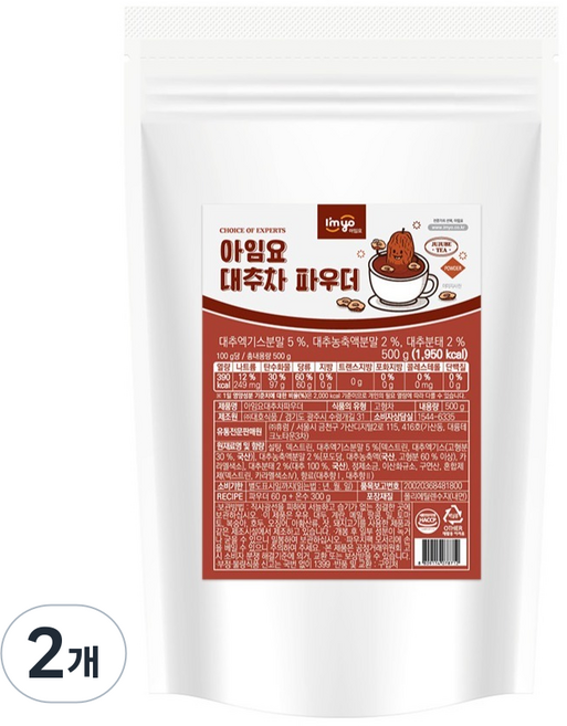 아임요 대추차 파우더, 2개, 1개입, 500g