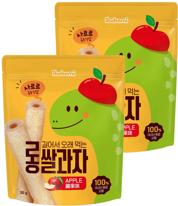 ibobomi 長米棒, 蘋果, 30g, 2包