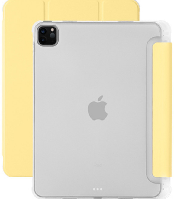 오펜트 아이패드 에어3 프로 10.5인치(26.67cm) 마카롱 클리어 애플펜슬 수납 스마트커버 케이스, 옐로우, 1개