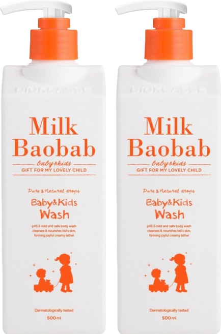 밀크바오밥 베이비 앤 키즈 바디 워시, 500ml, 2개