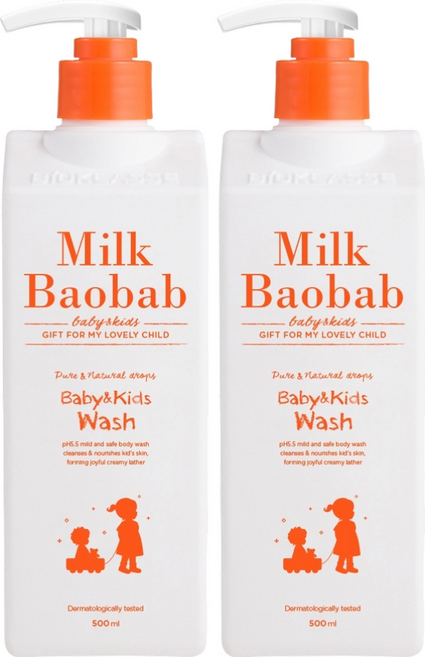 밀크바오밥 베이비앤키즈 바디 워시, 500ml, 2개