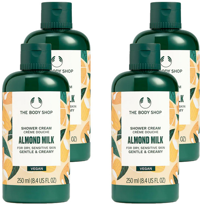THE BODY SHOP 美體小舖 杏奶舒敏滋養沐浴乳 國際航空版, 250ml, 4瓶