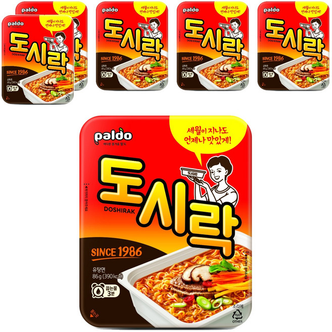 팔도도시락 컵라면 86g, 6개