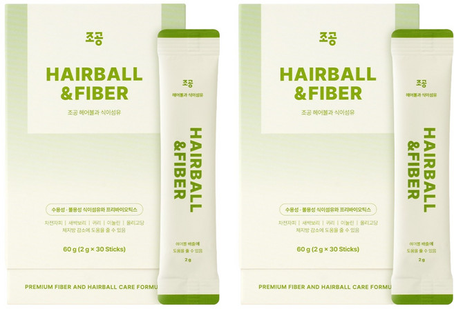 조공 반려동물 식이섬유 영양제, 60g, 헤어볼, 2개