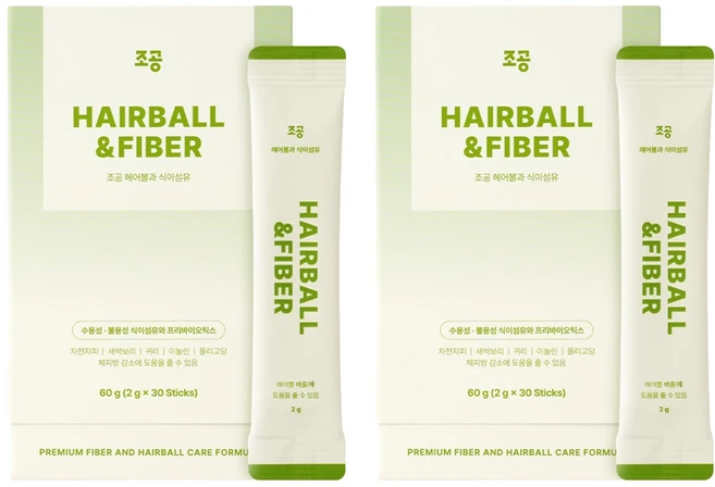 조공 반려동물 식이섬유 영양제, 60g, 헤어볼, 2개 - 쿠팡