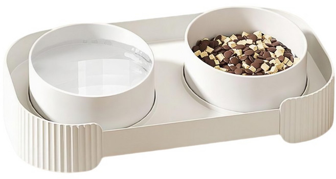 티유 반려동물 테이블 식기 2구 세트, 아이보리, 1세트