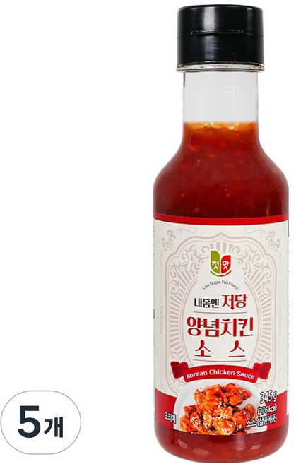 첫맛 내몸엔 저당 양념치킨소스, 345g, 5개