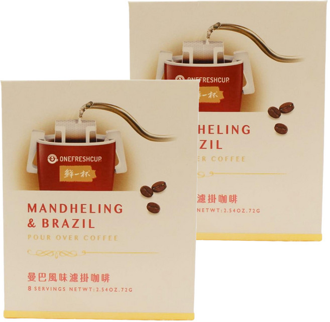 鮮一杯 曼巴風味濾掛咖啡, 9g, 8包, 2盒