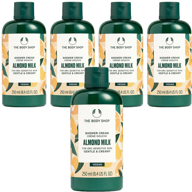 THE BODY SHOP 美體小舖 杏奶舒敏滋養沐浴乳 國際航空版, 250ml, 5瓶