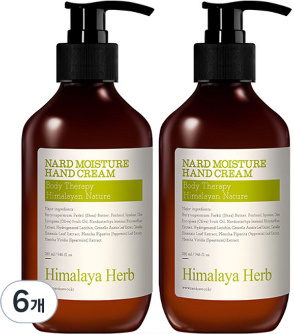 나드 모이스처 핸드크림 레몬민트, 280ml, 6개