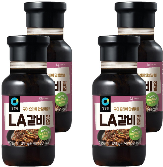 청정원 LA갈비양념, 280g, 4개
