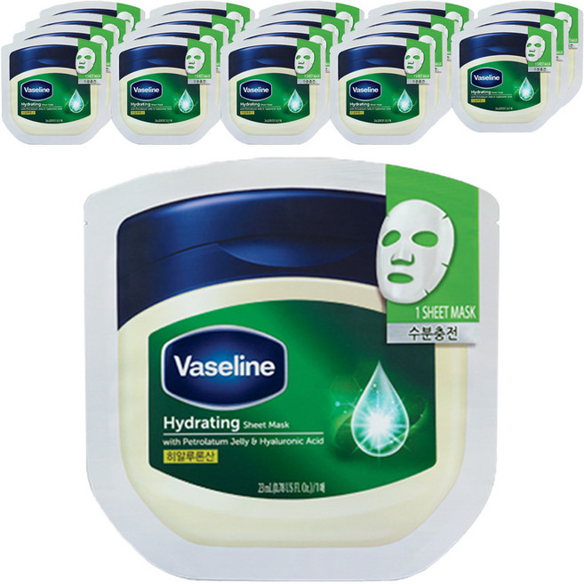 바세린 수분 시트 마스크, 1개입, 20개