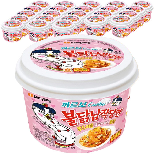 불닭 납작당면 까르보 164.5g, 24개