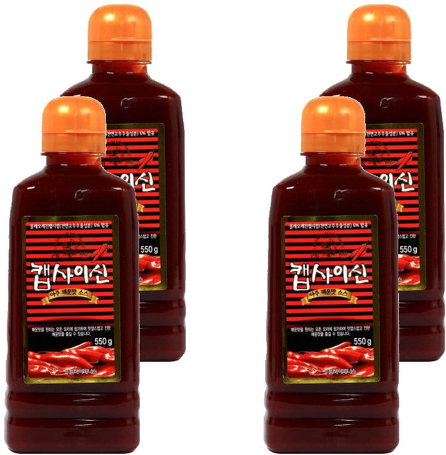 레벤 캡사이신 아주 매운맛 소스, 4개, 550g