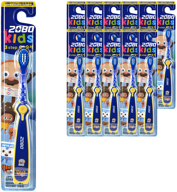 2080 키즈 브레드이발소 3스텝 칫솔, 블루, 1개입, 12개
