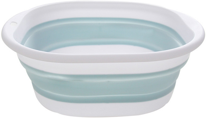 머지샵 접이식 폴딩 다용도 세수 세면 대야 중품, 블루, 1개