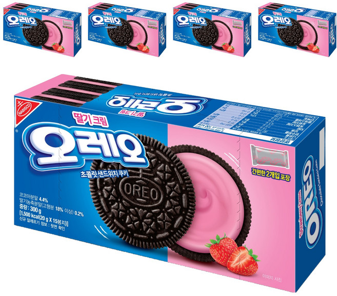 오레오 딸기크림, 300g, 5개