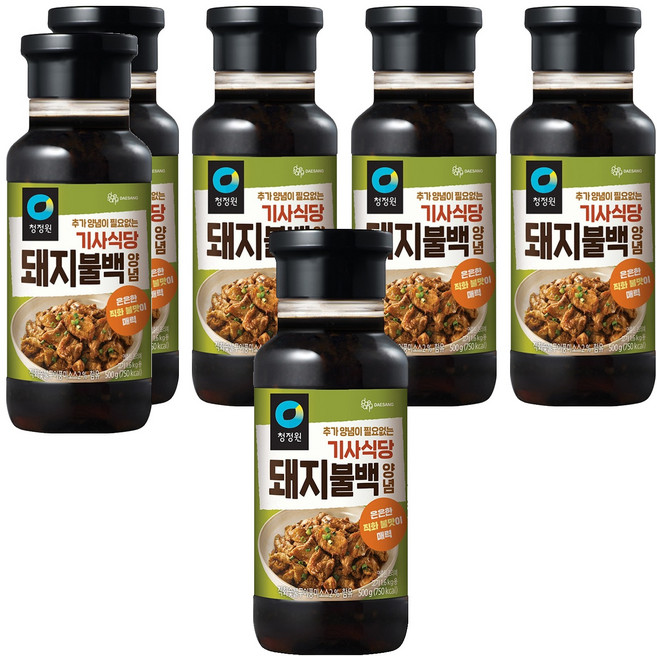 청정원 기사식당 돼지불백양념, 500g, 6개
