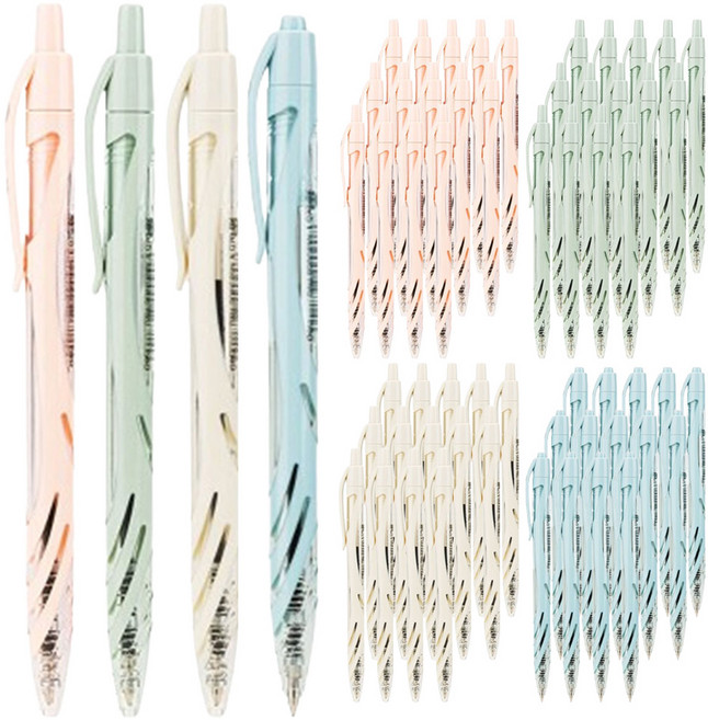 델리 그립바디 볼펜 4종 x 3p 세트 0.7mm EQ70, 아이보리, 핑크, 그린, 블루, 5세트