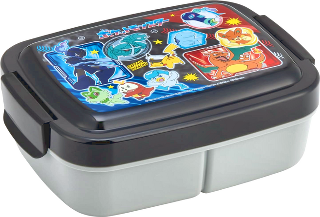 Skater 一體成型大容量便當盒, 寶可夢 黑色 + 灰色, 1個