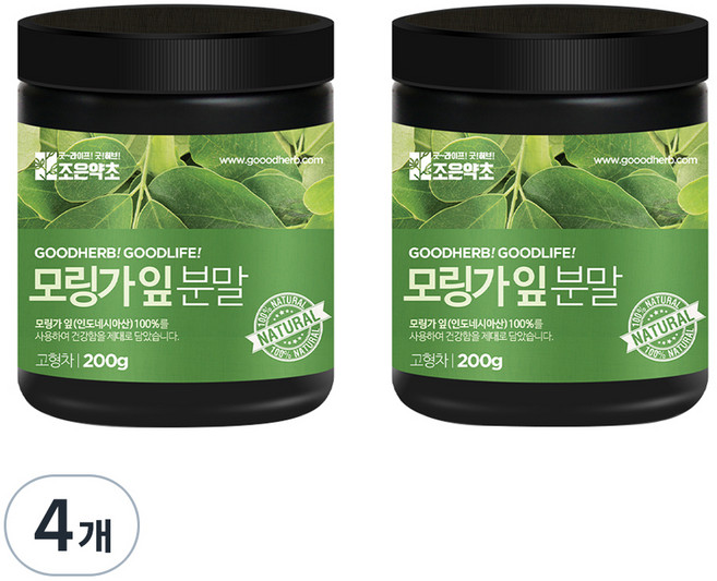 조은약초 프리미엄 모링가 잎가루, 200g, 4개