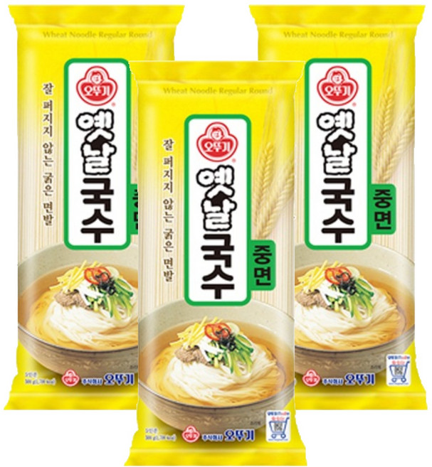 오뚜기옛날 국수중면, 500g, 3개