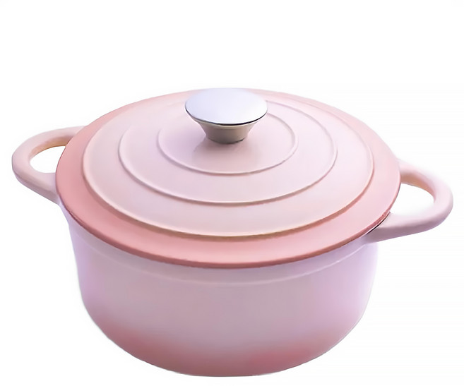 ROYCE 皇家玫瑰 圓形琺瑯鑄鐵鍋 3公升 - 受熱均勻保溫效果佳, 21cm, 粉色, 1個