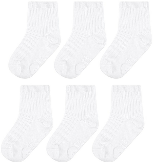 점핑칙피 유아용 심플 골지 양말 6켤레 세트