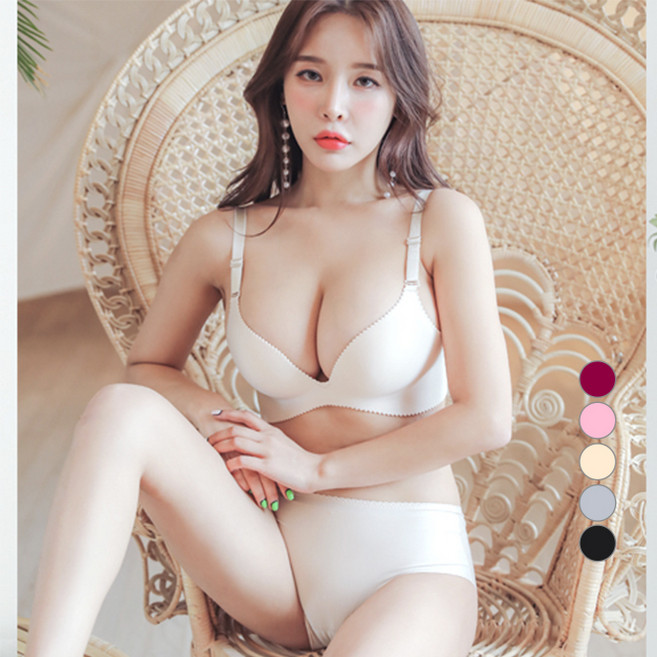 글램브라 여성용 심플 퍼펙트 사기 브라 팬티 세트