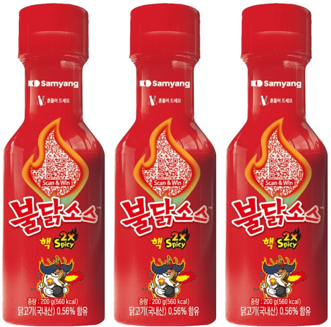 삼양 핵불닭소스, 200g, 3개