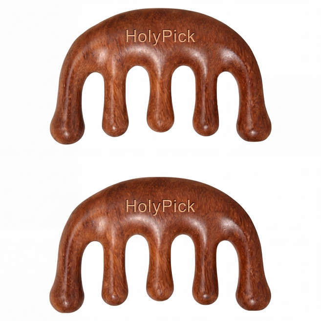 홀리픽 두피괄사 승모근 마사지, 브라운, 2개