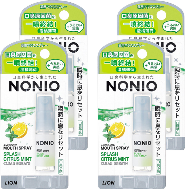 LION 獅王 NONIO 台灣公司貨 終結口氣淨涼噴劑 澄橘薄荷, 5ml, 4瓶