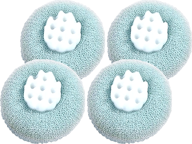 小麥購物 吸盤沐浴球 S302 48g, 4個, 藍色