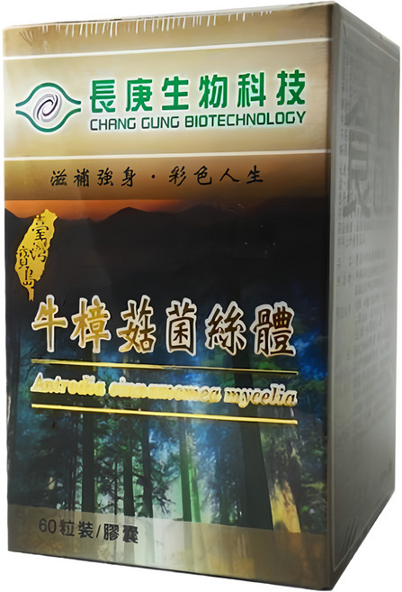 長庚生物科技 寶島牛樟菇菌絲體膠囊, 60顆, 450mg, 1罐