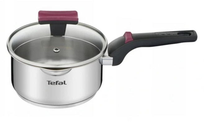 Tefal 特福 香頌不鏽鋼系列 單柄湯鍋 加蓋, 16cm, 銀色, 1盒