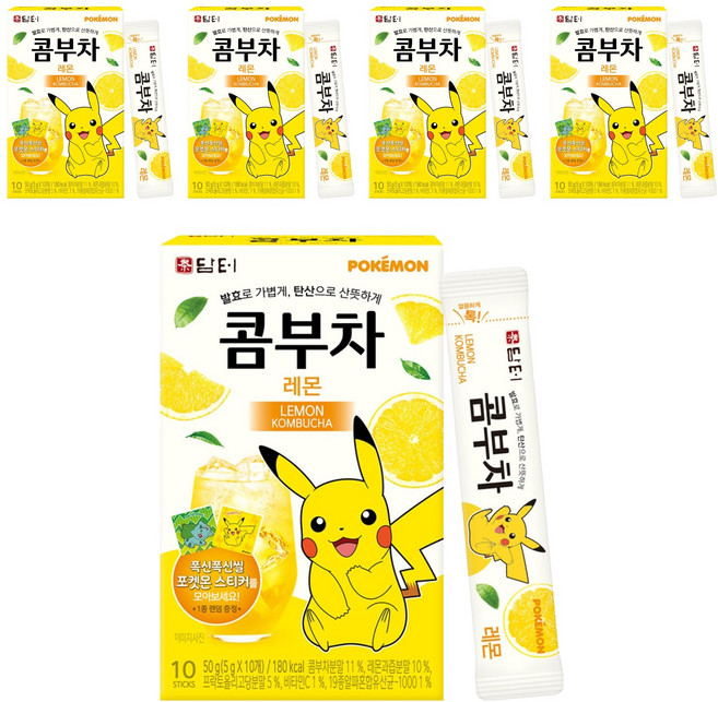 담터 포켓몬 콤부차 레몬, 5g, 10개입, 5개