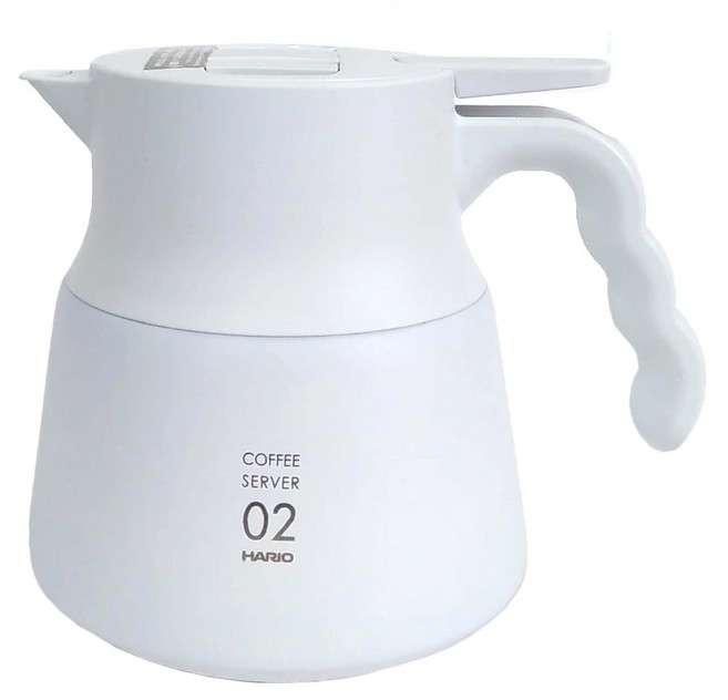 HARIO 好璃奧 V60 不鏽鋼保溫咖啡壺PLUS, 白色, 600ml, 1個