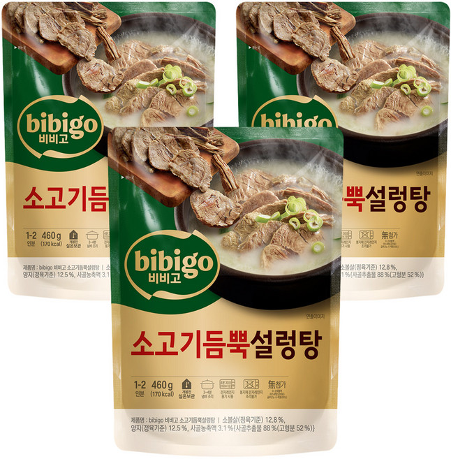 CJ bibigo 牛肉滿滿雪濃湯料理包, 460g, 3包