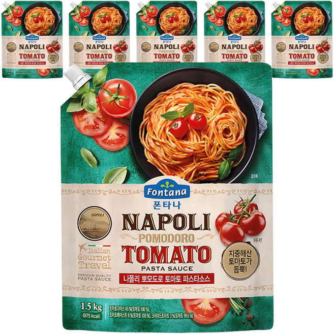 폰타나 나폴리 뽀모도로 토마토 파스타소스, 1.5kg, 6개