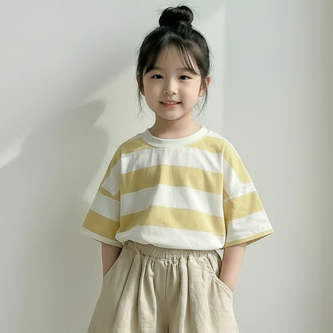 CONTIKIDS 兒童透氣蜂蜜絲綢條紋T恤