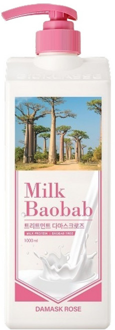 밀크바오밥 단백질 손상모 케어 트리트먼트 다마스크로즈향, 1L, 1개