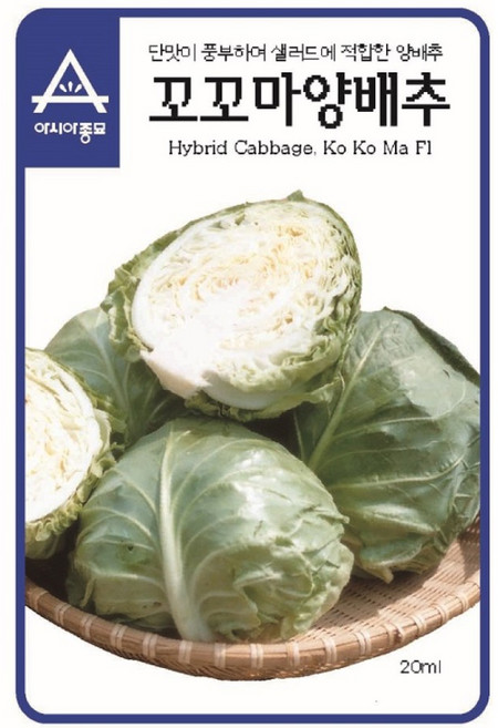 아시아종묘 씨앗 양배추 꼬꼬마 100립, 1개