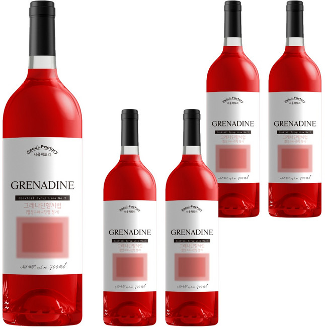 서울팩토리 그레나딘향시럽, 700ml, 5개