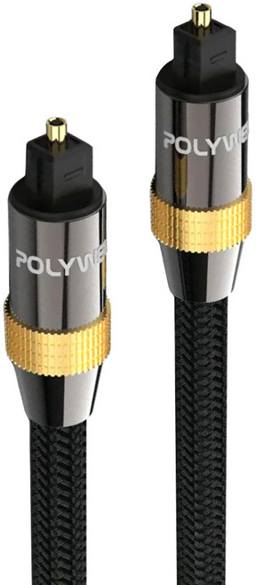 POLYWELL 寶利威爾 Toslink數位光纖線 公對公, PW15-W25-B001, 1條, 1m