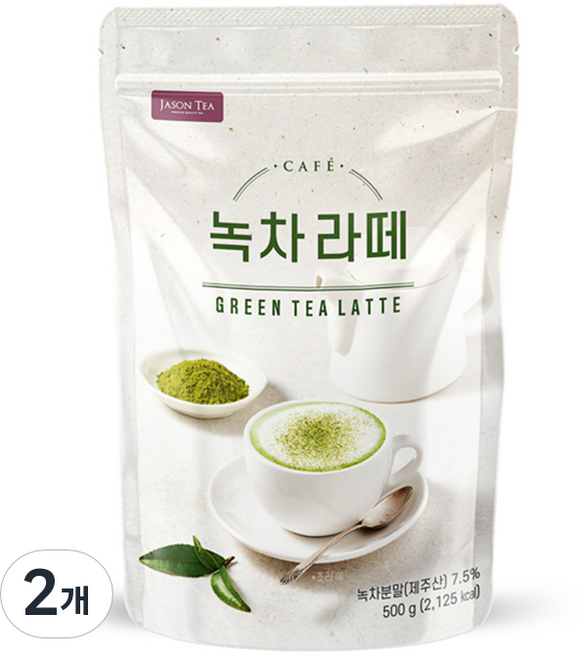 제이슨티 카페 녹차라떼, 2개, 1개입, 500g