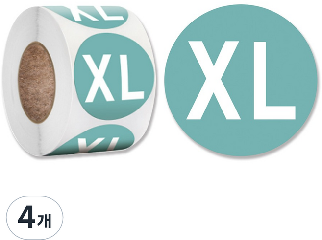 아이엔피 사이즈 XL 롤 원형스티커 2.5cm FS05, 혼합색상, 4개
