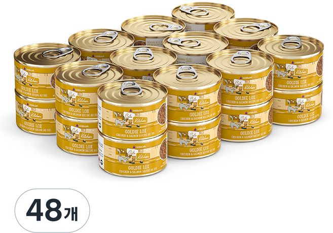 웨루바 캣츠인더키친 골디락스, 닭+연어+참치, 90g, 48개