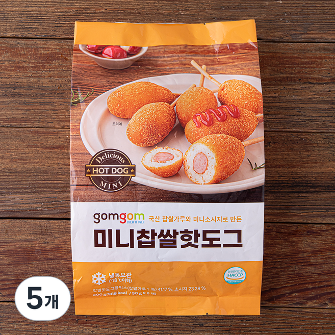 곰곰 미니 찹쌀 핫도그 (냉동), 50g, 6개입, 5개