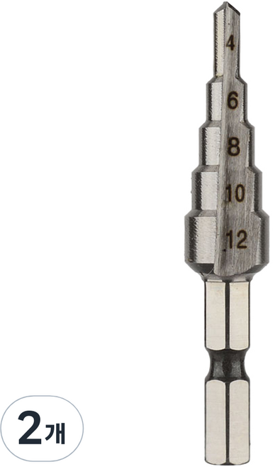 EX-POWER 階梯鑽 一般金屬 2刃 六角 4~12mm ESD-1H, 2個